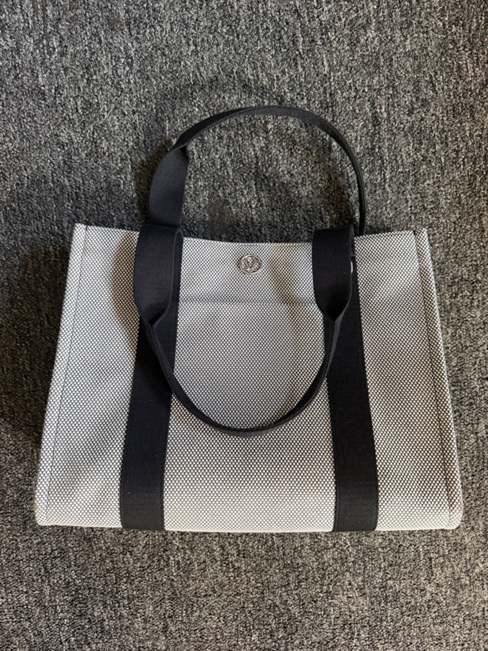 lululemon athletica Two-Tone Canvas Tote with Black Straps 10L